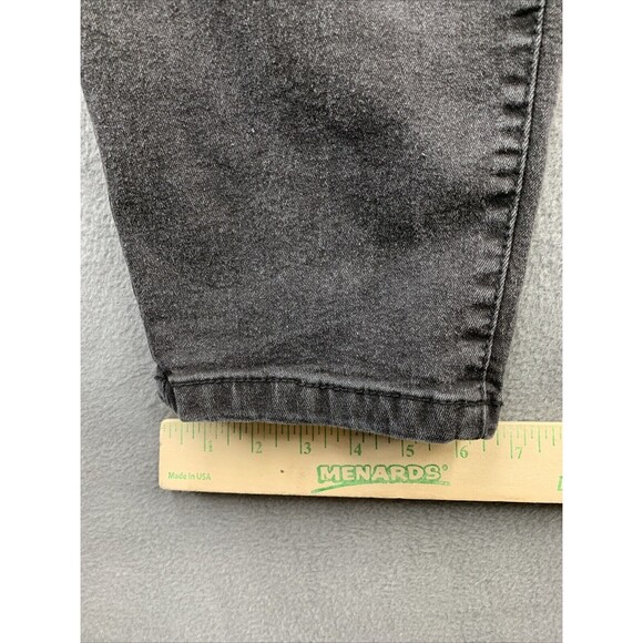 Man Boohoo Man Denim Buttonfly Jeans Men's Size 46x30 Black Dark Wash Distressed - Picture 7 of 14